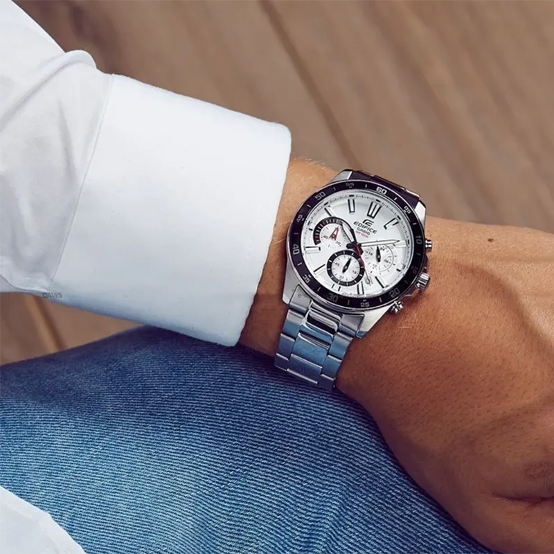 Casio Edifice Standard Chronograph White Dial Men's Watch- EFV-570D-7AV